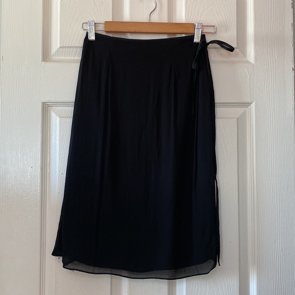 VTG 90’s Betsey Johnson Black Silk Wrap Skirt